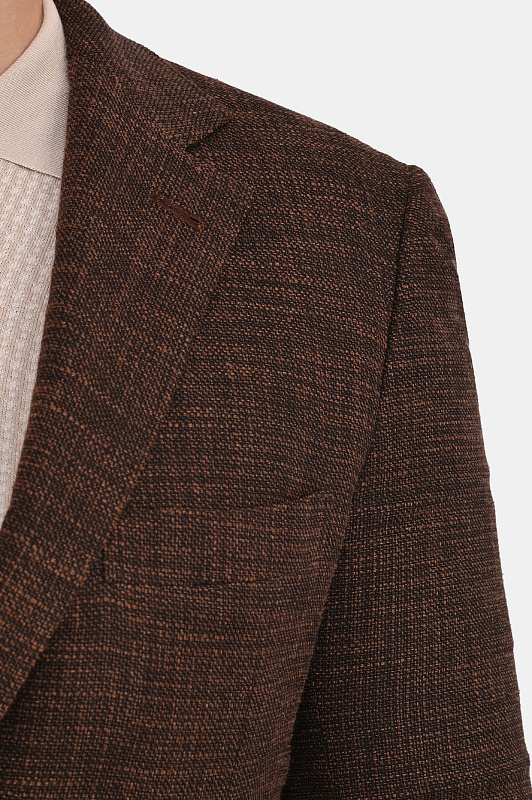 Фактурный пиджак купаж KITON Темно-коричневый Мужской UG81K0627G12000 Фактурный пиджак купаж KITON Темно-коричневый Мужской UG81K0627G12000