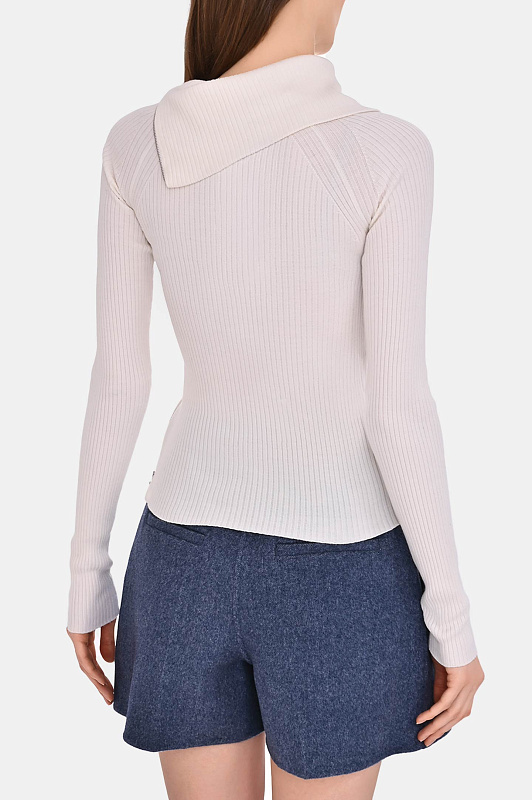 Шерстяной свитер SPORTMAX Молочный Женский PINNA 2522366022600