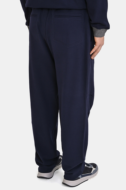Трикотажные брюки с кулиской BRUNELLO  CUCINELLI Темно-синий Мужской MM8263388G