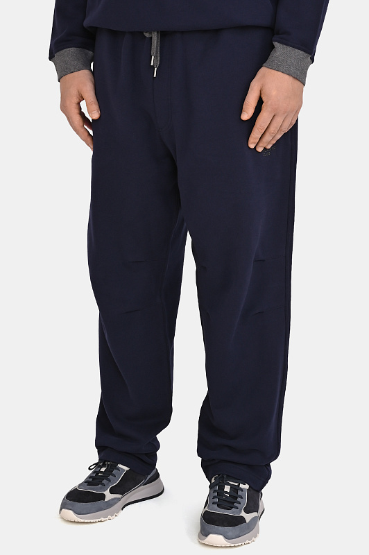 Трикотажные брюки с кулиской BRUNELLO  CUCINELLI Темно-синий Мужской MM8263388G