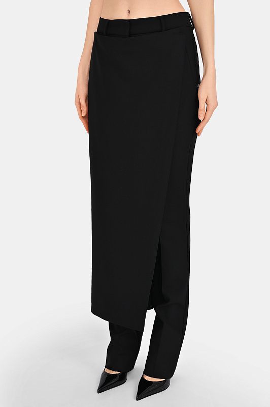 Брюки с запахом SPORTMAX Черный Женский SPXUTOPIA 2612131061600