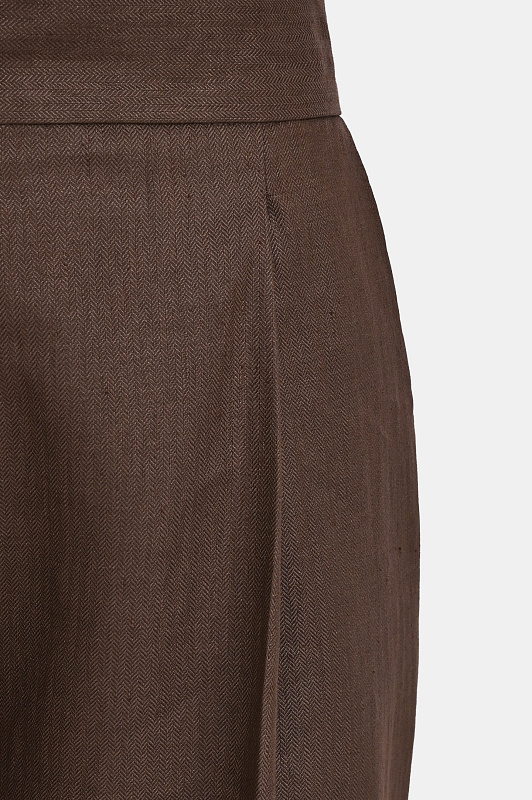 Широкие брюки с защипами KITON Темно-коричневый Женский D61110K0987G0