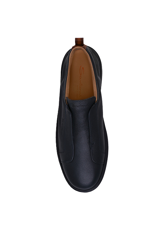 Кожаные кеды SANTONI Темно-синий Мужской MBCG21995OCAKLLDU55