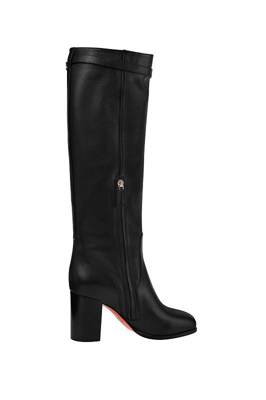 Кожаные сапоги с пряжкой SANTONI Черный Женский WSNG71746HI3NDYLN01 Кожаные сапоги с пряжкой SANTONI Черный Женский WSNG71746HI3NDYLN01