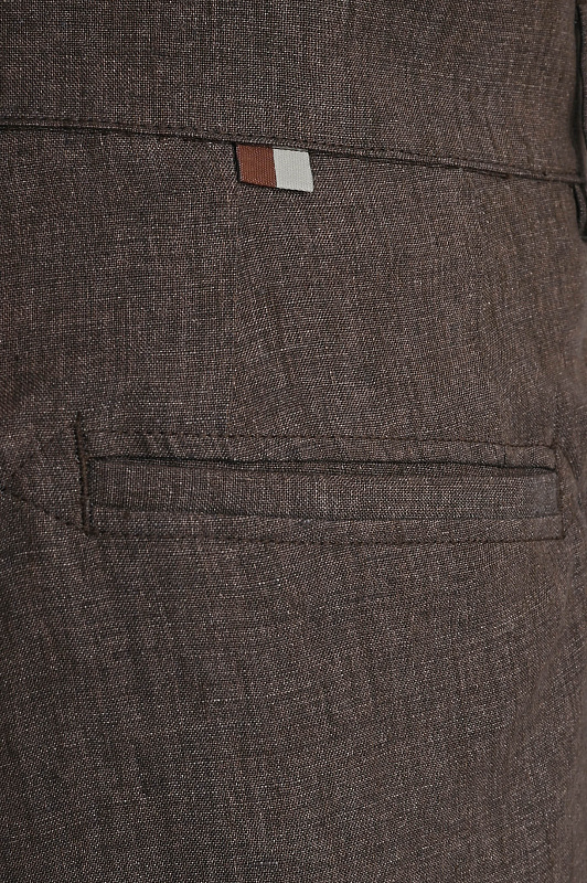 Льняные шорты CANALI Коричневый Мужской U95609AE05958