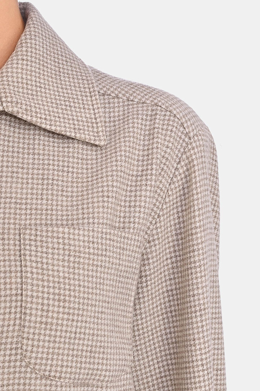 Клетчатая рубашка KITON Бежевый Женский D50429K0546I0 Клетчатая рубашка KITON Бежевый Женский D50429K0546I0