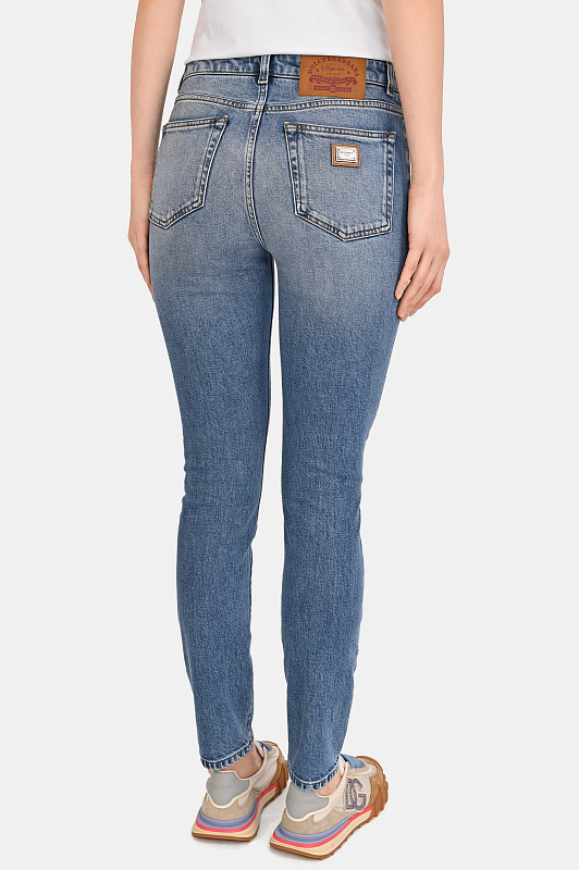 Зауженные джинсы DOLCE & GABBANA  Голубой Женский FTC67D G8OC7