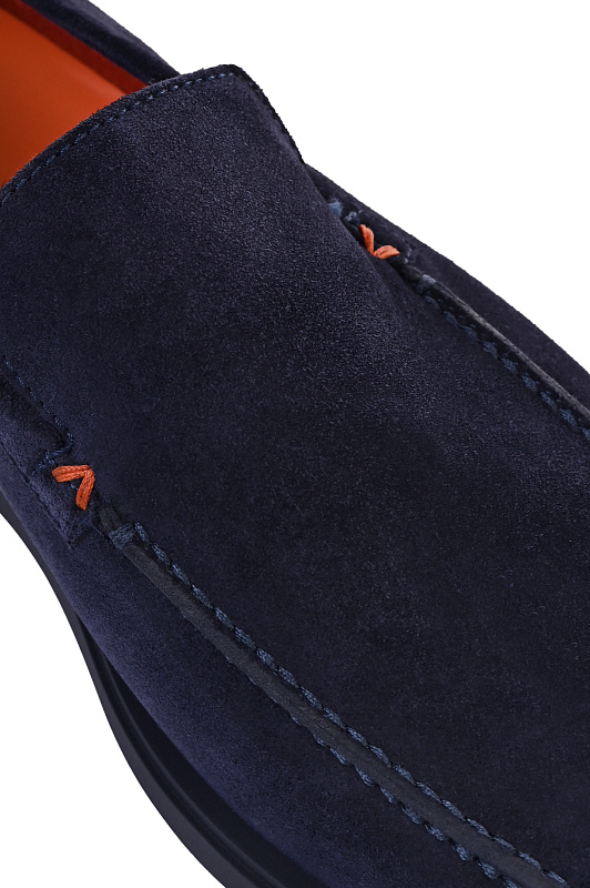 Замшевые лоферы SANTONI Темно-синий Мужской MGDG17824OOTKSVUU60 Замшевые лоферы SANTONI Темно-синий Мужской MGDG17824OOTKSVUU60