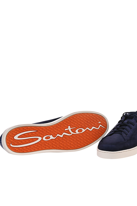 Замшевые кеды SANTONI Темно-синий Мужской MBNG22184TIRTFEH Замшевые кеды SANTONI Темно-синий Мужской MBNG22184TIRTFEH