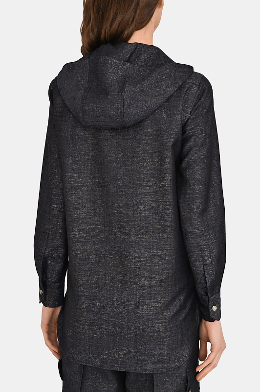 Шерстяная блуза с капюшоном KITON Темно-синий Женский D54435K0901G0 Шерстяная блуза с капюшоном KITON Темно-синий Женский D54435K0901G0