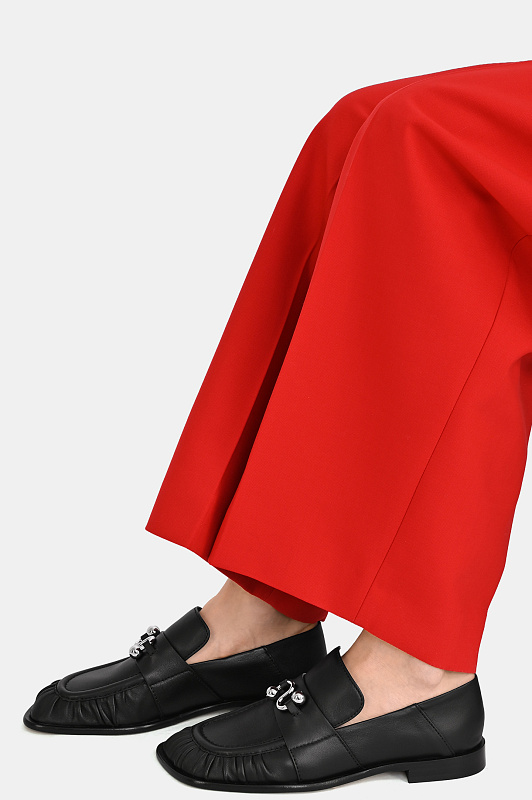 Кожаные лоферы с драпировкой SPORTMAX Черный Женский SPXONDINA 2612521011600