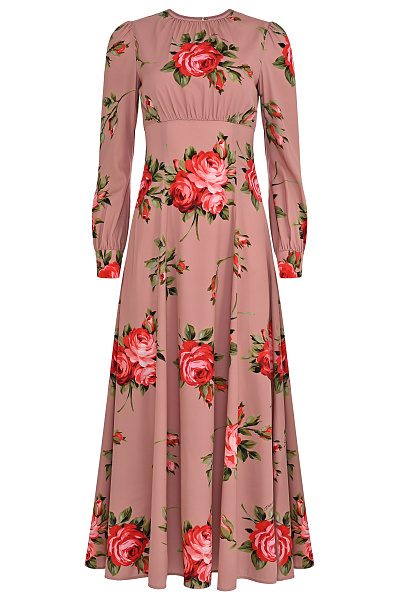 Шелковое платье с розами DOLCE & GABBANA 
