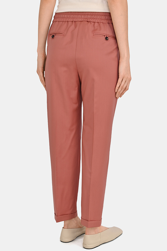Шерстяные брюки с кулиской KITON Розовый Женский D37102K010247 Шерстяные брюки с кулиской KITON Розовый Женский D37102K010247
