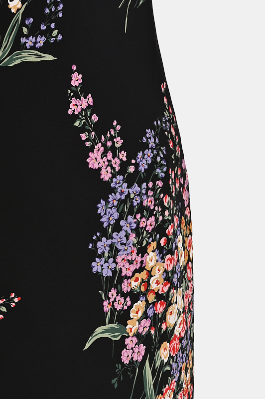 Шелковое платье макси DOLCE & GABBANA  Черный Женский F60G8TFSA8N