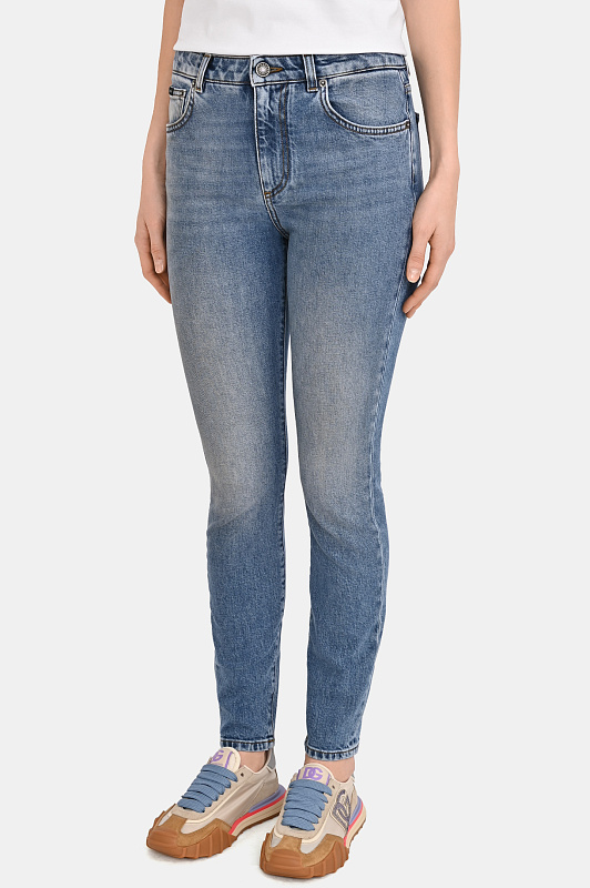 Зауженные джинсы DOLCE & GABBANA  Голубой Женский FTC67D G8OC7