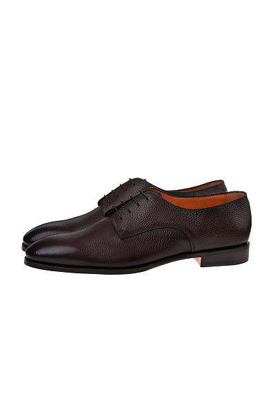 Кожаные дерби фактурные SANTONI Кожаные дерби фактурные SANTONI