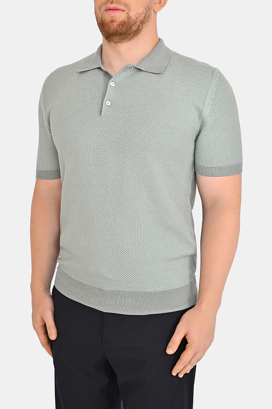 Фактурное поло CANALI Зеленый Мужской C0127MK02461