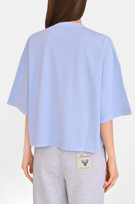 Свободная блуза с логотипом JACQUEMUS Синий Женский TSW00590AJ00045