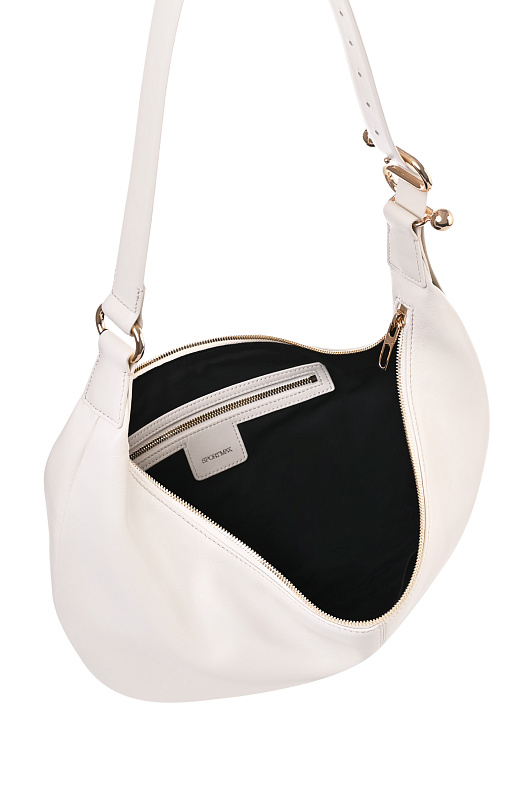 Кожаная сумка хобо SPORTMAX Молочный Женский SPSBRUNO 2612511023600 Кожаная сумка хобо SPORTMAX Молочный Женский SPSBRUNO 2612511023600