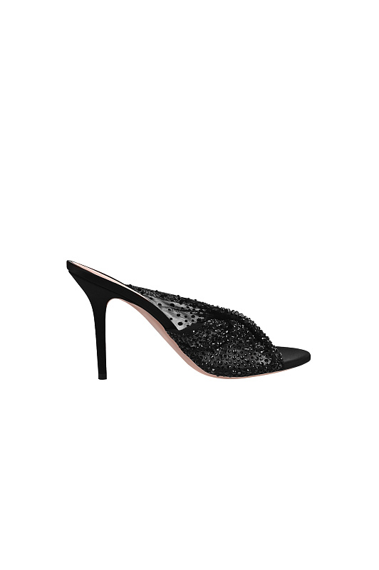 Текстильные мюли со стразами GEDEBE Черный Женский MARIEL MULE 105