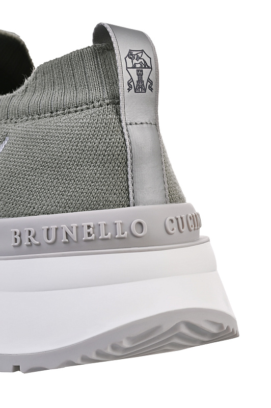 Текстильные кроссовки BRUNELLO CUCINELLI Оливковый Мужской MZUAUFO340 Текстильные кроссовки BRUNELLO CUCINELLI Оливковый Мужской MZUAUFO340