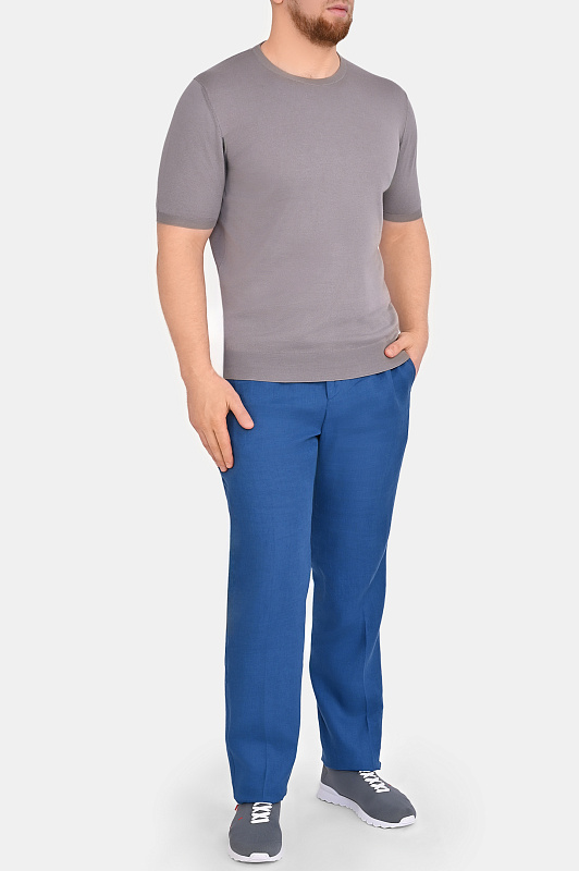 Льняные брюки KITON Синий Мужской UPN01H09690 Льняные брюки KITON Синий Мужской UPN01H09690