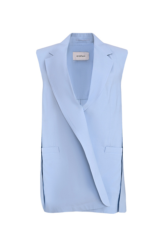 Удлиненный жилет SPORTMAX Голубой Женский SPXMAGGIO 2612281012600 Удлиненный жилет SPORTMAX Голубой Женский SPXMAGGIO 2612281012600