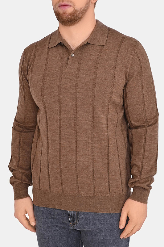 Поло с узором CANALI Коричневый Мужской MK02483 C1134 Поло с узором CANALI Коричневый Мужской MK02483 C1134