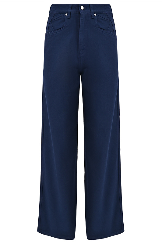 Широкие джинсы KITON Синий Женский DJ53102K0924H1 Широкие джинсы KITON Синий Женский DJ53102K0924H1