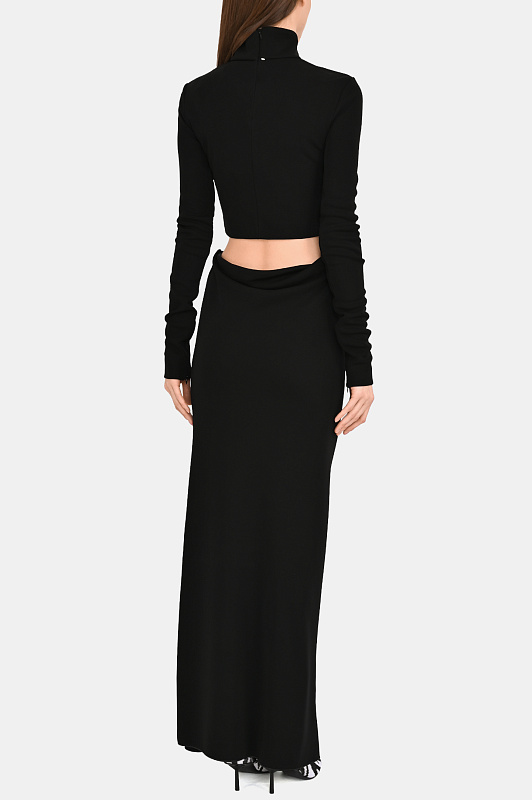 Вискозное платье с вырезом SPORTMAX Черный Женский SPXSCOUT 2612621041600