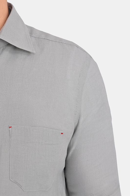 Льняная рубашка с карманом KITON Серый Мужской UMCNERHH09690 Льняная рубашка с карманом KITON Серый Мужской UMCNERHH09690