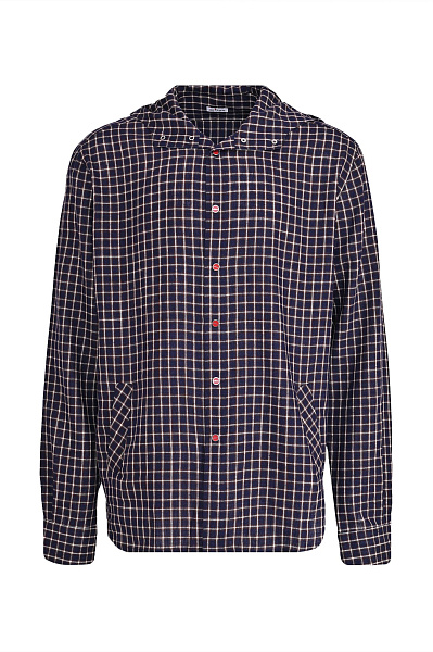 Льняная рубашка с капюшоном KITON