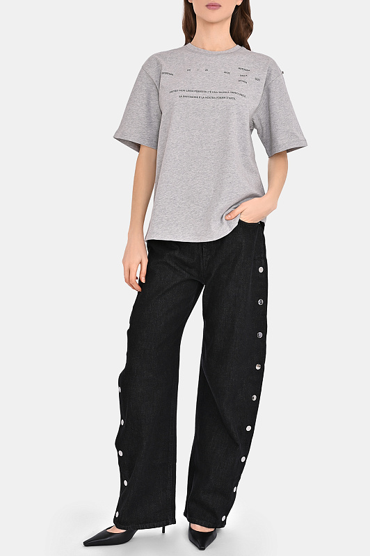 Хлопковая футболка SPORTMAX Серый Женский BIELLA1234 2522976013600