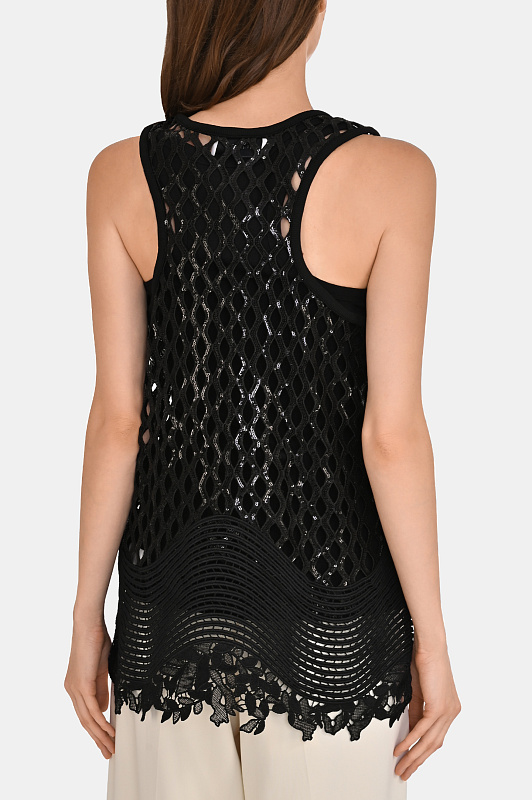 Ажурная блуза SPORTMAX Черный Женский SPXAQUILE 2612931022600 Ажурная блуза SPORTMAX Черный Женский SPXAQUILE 2612931022600