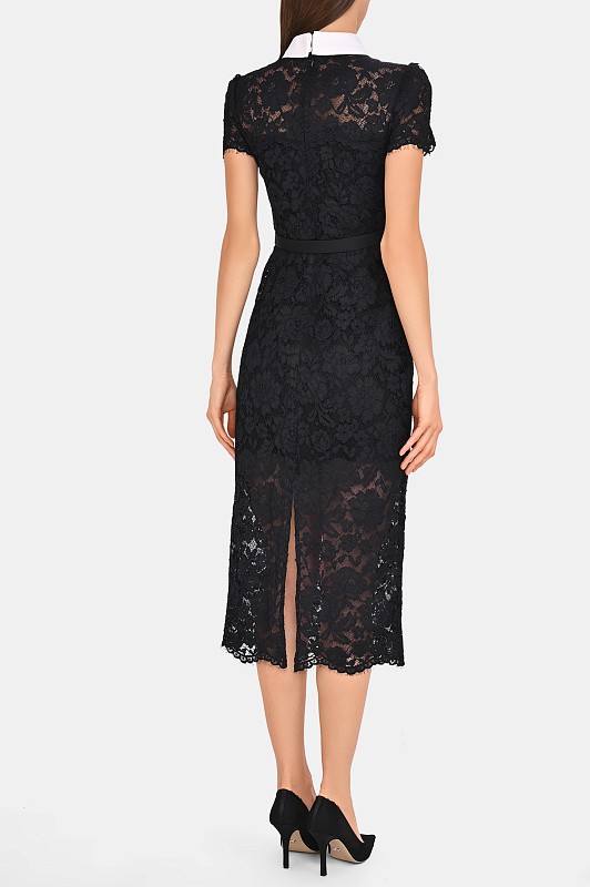 Кружевное платье с поясом SELF PORTRAIT  Черный Женский AW26019MAB