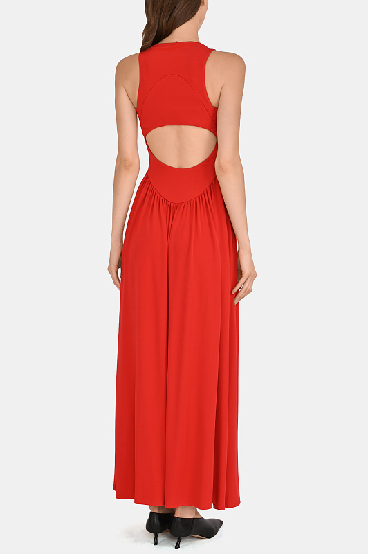 Вискозное платье макси SPORTMAX Красный Женский SPXPANINO 2612621052600 Вискозное платье макси SPORTMAX Красный Женский SPXPANINO 2612621052600