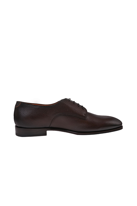 Кожаные дерби фактурные SANTONI Темно-коричневый Мужской MCAG19026JJ6BPIPT50