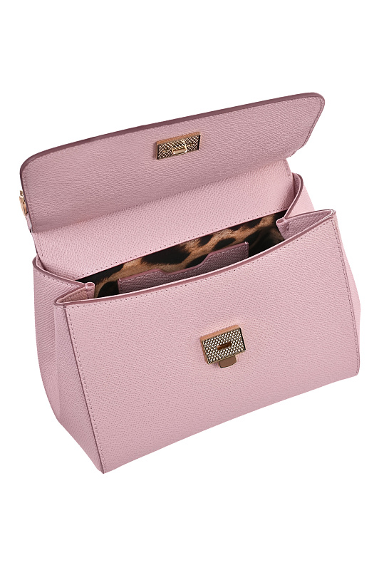 Кожаная сумка с клапаном DOLCE & GABBANA  Розовый Женский BB6003B1001