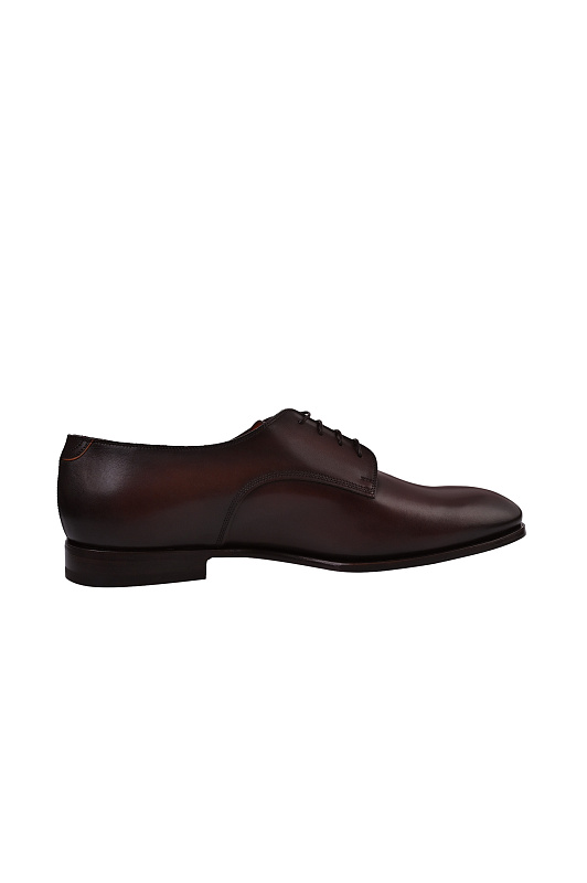 Кожаные туфли дерби SANTONI Темно-коричневый Мужской MCAG19026JJ6BNTG