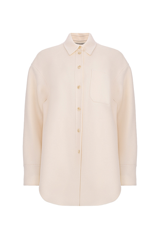 Шерстяная блуза-рубашка SPORTMAX Молочный Женский RIBER 2522196013600 Шерстяная блуза-рубашка SPORTMAX Молочный Женский RIBER 2522196013600
