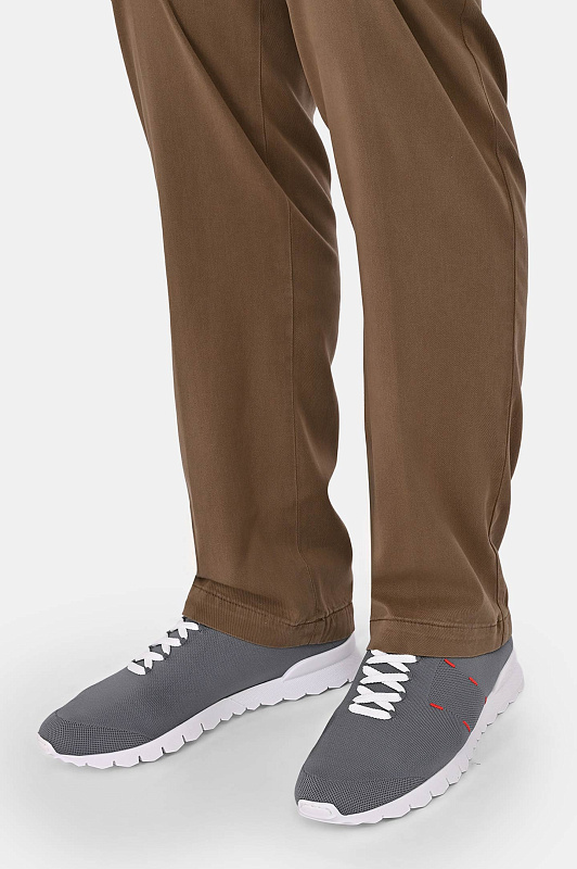 Текстильные кроссовки KITON Серый Мужской USSA392N013620