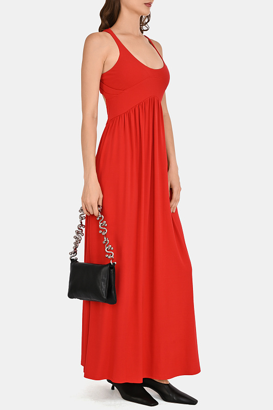 Вискозное платье макси SPORTMAX Красный Женский SPXPANINO 2612621052600 Вискозное платье макси SPORTMAX Красный Женский SPXPANINO 2612621052600