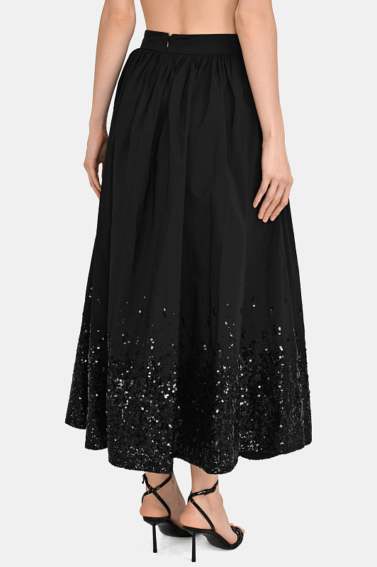 Расклешенная юбка с пайетками ZUHAIR MURAD  Черный Женский RSK26333 TABL009