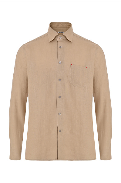 Льняная рубашка с карманом KITON