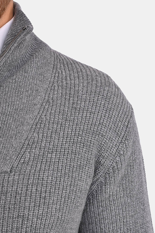 Фактурный кардиган на молнии CANALI Серый Мужской MK02552 C1223 Фактурный кардиган на молнии CANALI Серый Мужской MK02552 C1223