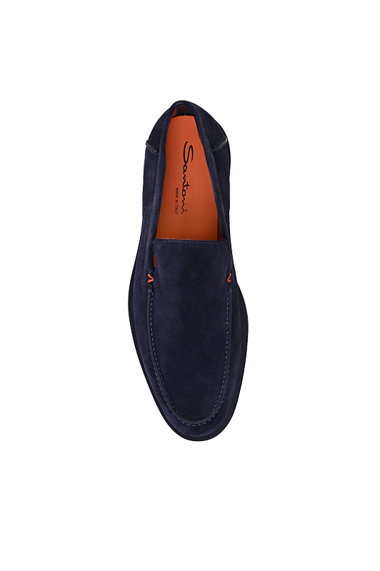 Замшевые лоферы SANTONI Темно-синий Мужской MGDG17824OOTKSVUU60 Замшевые лоферы SANTONI Темно-синий Мужской MGDG17824OOTKSVUU60