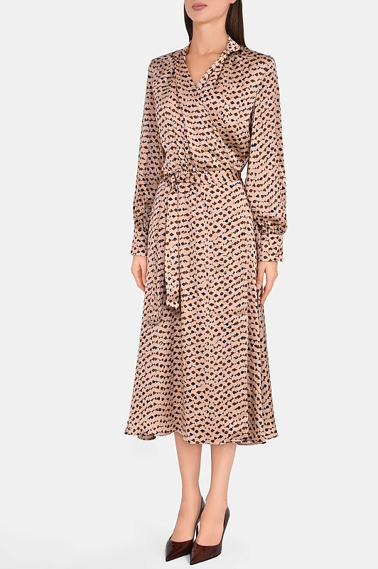 Платье миди с поясом KITON Розовый Женский D62319K0583I0 Платье миди с поясом KITON Розовый Женский D62319K0583I0