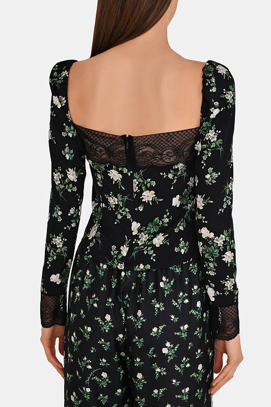Шелковая блуза DOLCE & GABBANA Черный Женский F7BQ1TFSA9G Шелковая блуза DOLCE & GABBANA Черный Женский F7BQ1TFSA9G