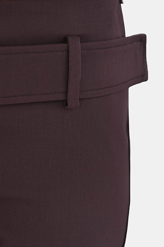 Шерстяные брюки с поясом SPORTMAX Темно-коричневый Женский BANDA1234 2522136123600