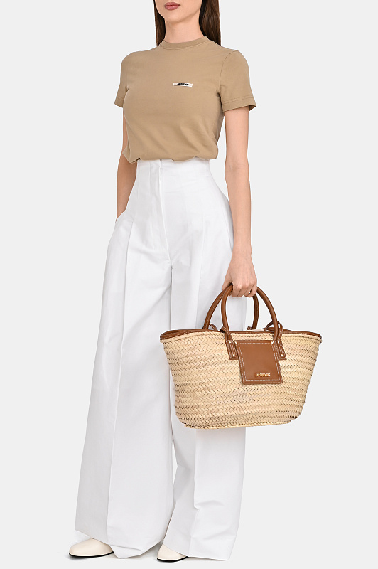 Широкие брюки палаццо JACQUEMUS Белый Женский PAW00642AW00741